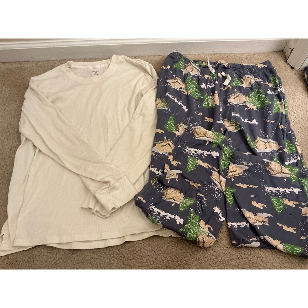 Burt's bees Home Sweet Home print men's Christmas pajamas XL
